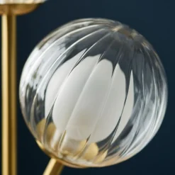 Udo 2 Light Satin Brass Table Lamp with Glass Shades