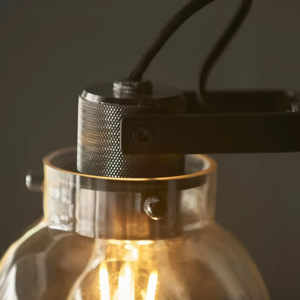 Urban Matte Black & Glass Desk Table Lamp