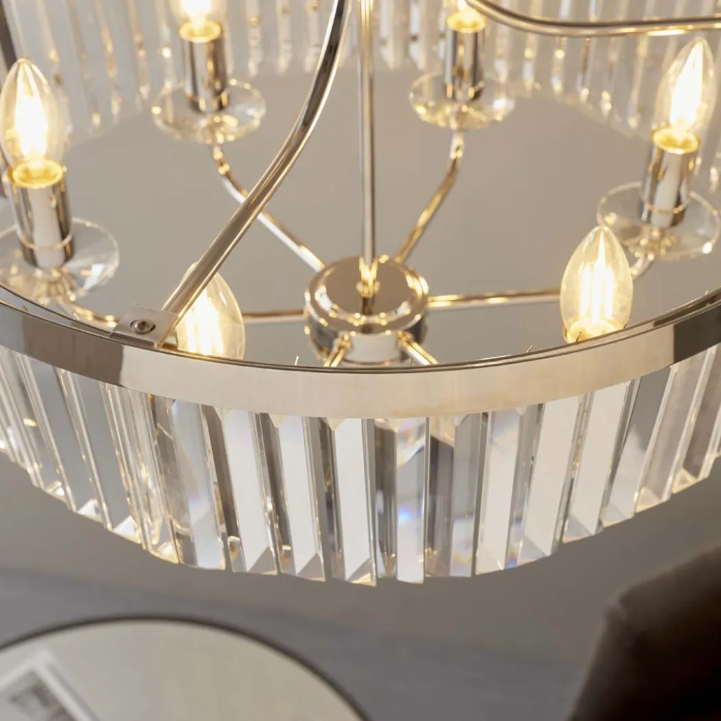 Yasmin 6 Light Nickel Pendant Ceiling Light