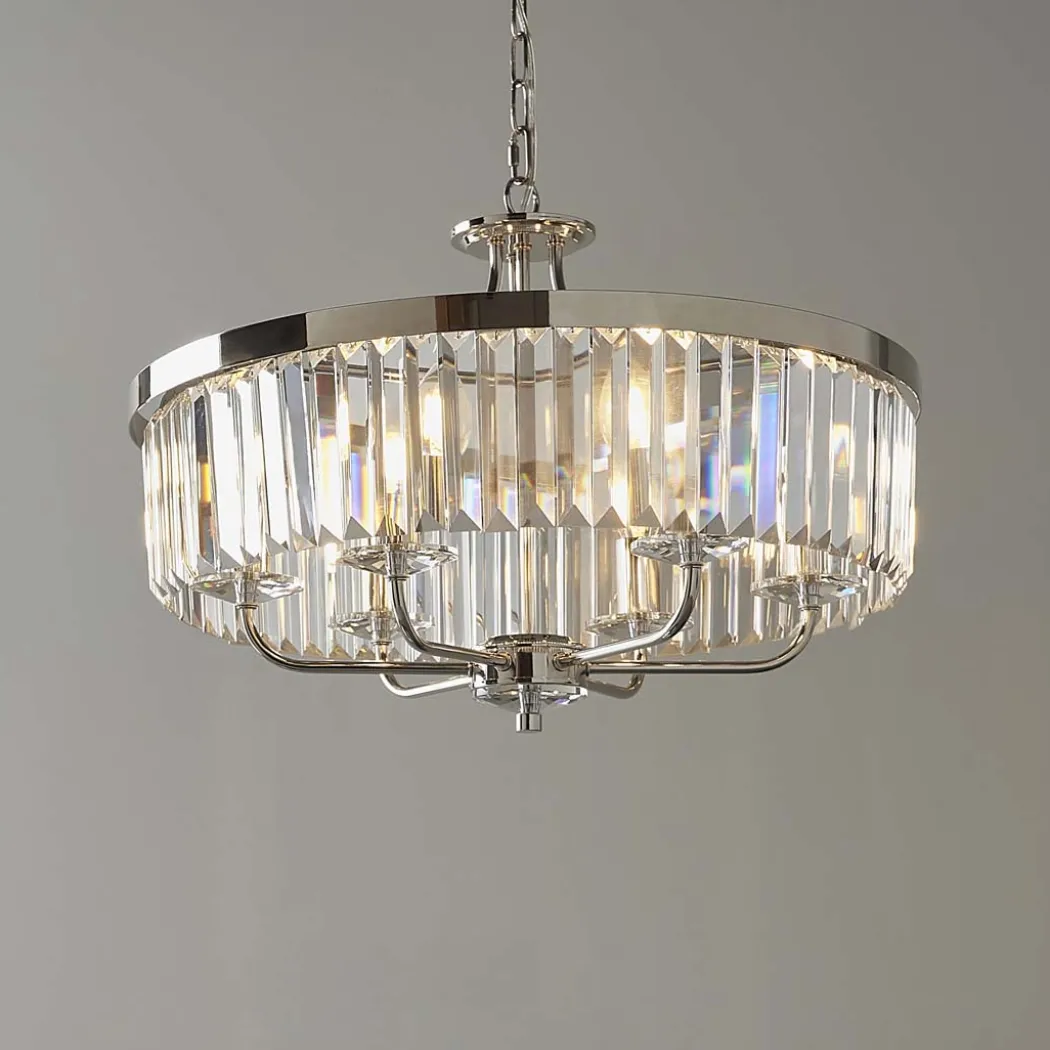 Yasmin 6 Light Nickel Pendant Ceiling Light