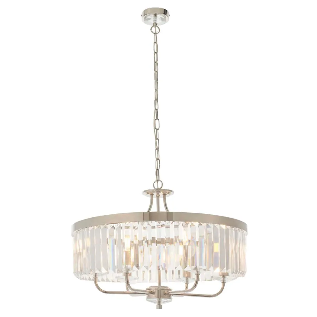 Yasmin 6 Light Nickel Pendant Ceiling Light