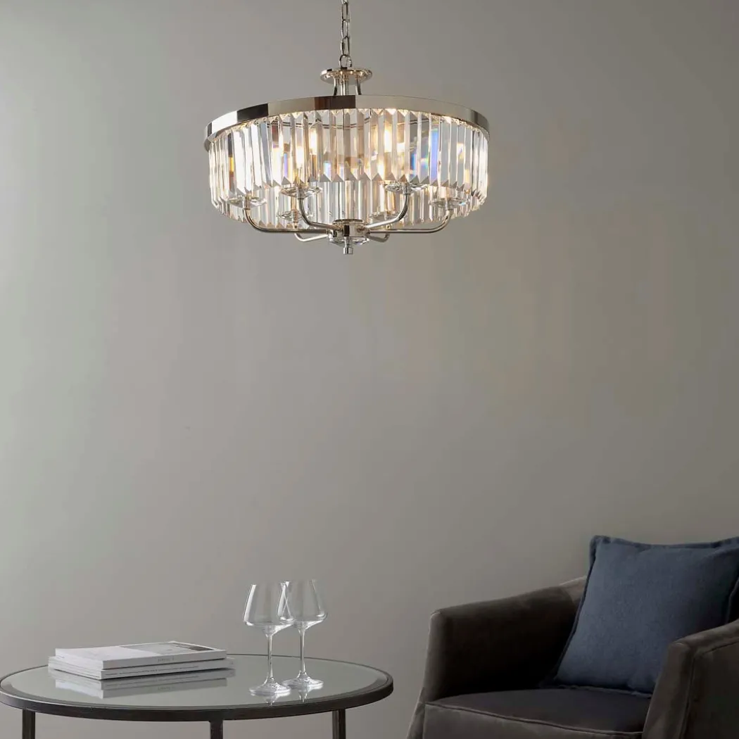Yasmin 6 Light Nickel Pendant Ceiling Light